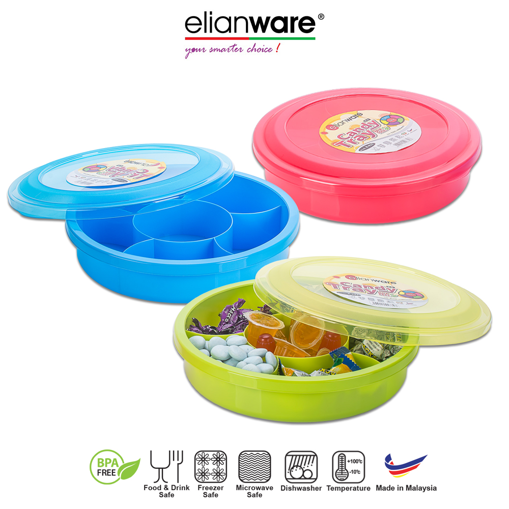 [Carton Deal] Elianware 1770ml BPA FREE Candy Tray (6 Compartments)72Pcs-Customization