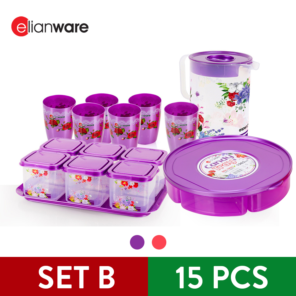 Elianware BPA Free Edisi Raya Colourful Water jug & Drinking Cup Cawan Set