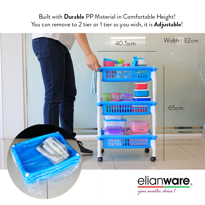 Elianware Hot Selling 3 Tier Multipurpose Rack Kitchen Bathroom Office Rack