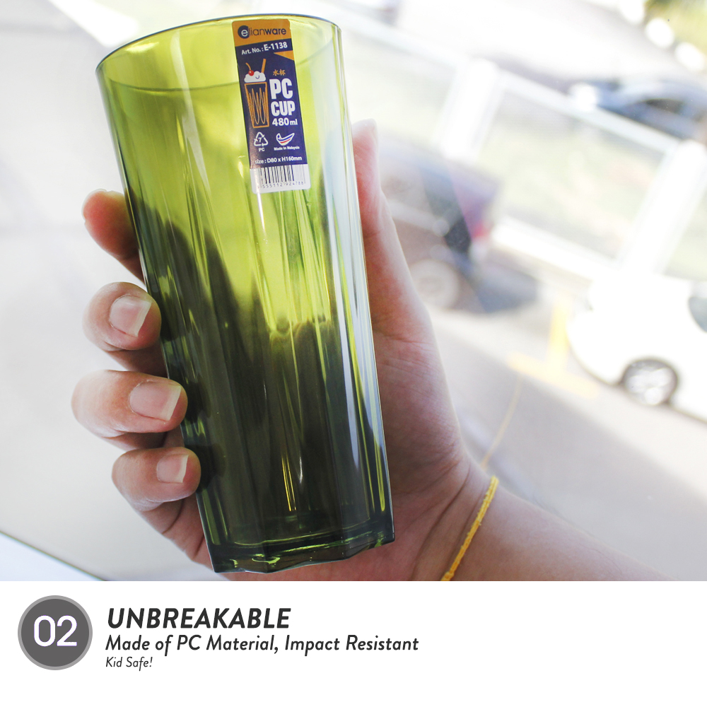Elianware 480ml Classy Unbreakable Tall [BUY 2 FREE 1] Drink Cup Mug