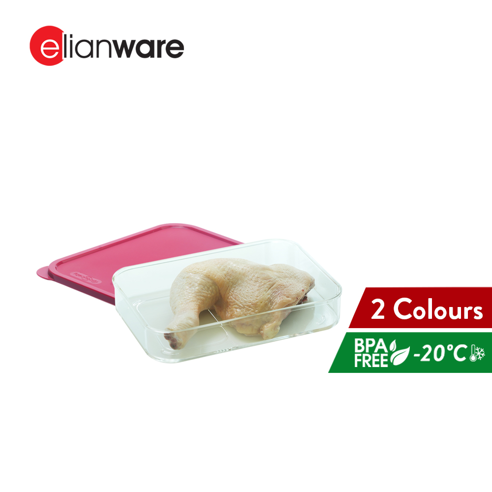 Elianware E-Concept (660ml) Rectangular Acrylic BPA FREE Microwavable Kitchen Fridge Freezer Organizer