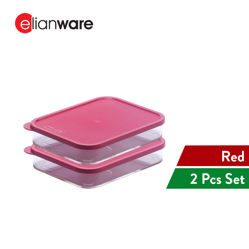 Elianware E-Concept (660ml) Rectangular Acrylic BPA FREE Microwavable Kitchen Fridge Freezer Organizer
