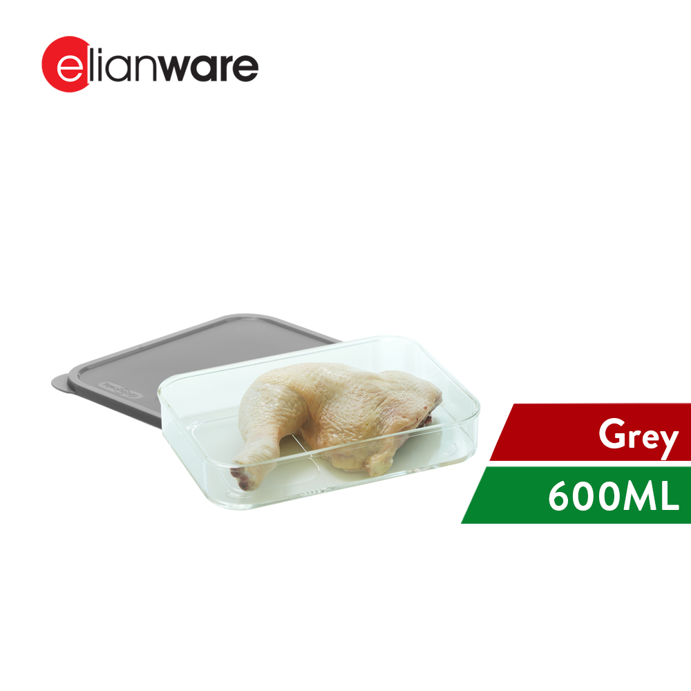 Elianware E-Concept (660ml) Rectangular Acrylic BPA FREE Microwavable Kitchen Fridge Freezer Organizer
