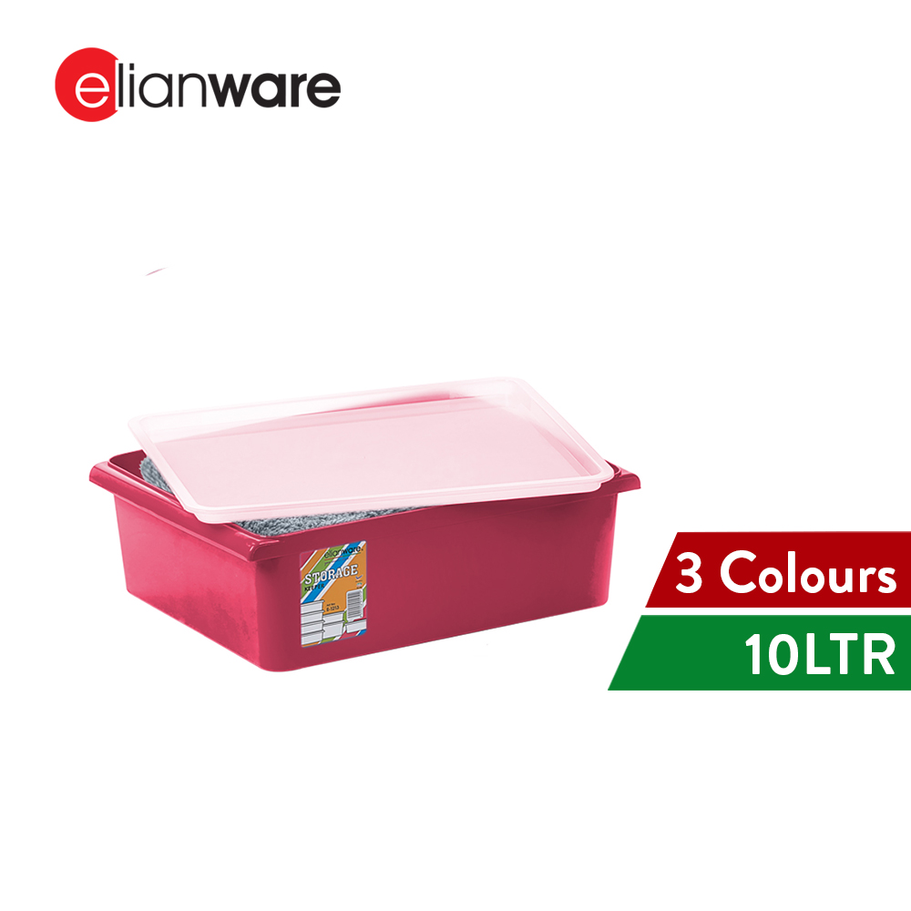 Elianware [BUY 1 FREE 1] 10 Litre Underwear Bra Transparent Cover Almari Storage Box Wardrobe Organizer