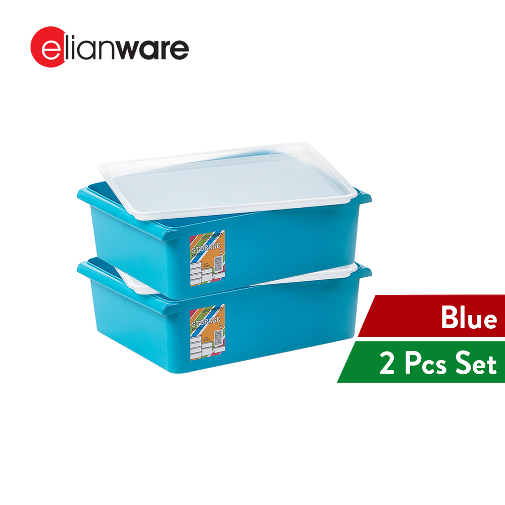 Elianware [BUY 1 FREE 1] 10 Litre Underwear Bra Transparent Cover Almari Storage Box Wardrobe Organizer