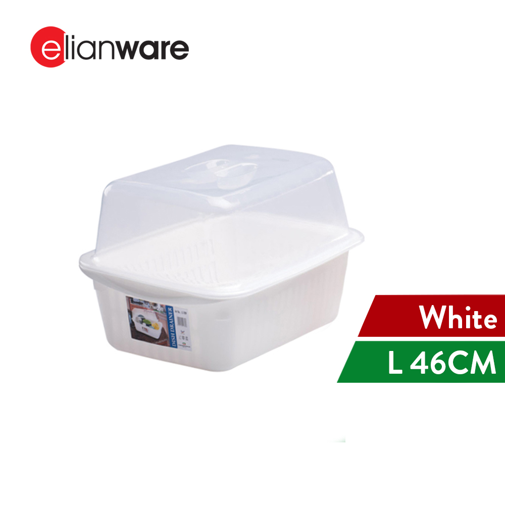 Elianware BPA Free Modern Dish Rack Drainer with Cover