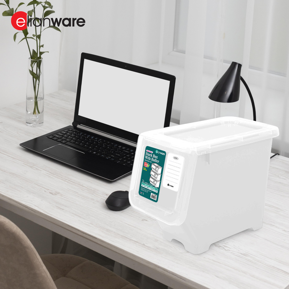 Elianware 14Ltr Stackable Storage Box Drawer Cabinet with Roller (1Pc/3Pcs)