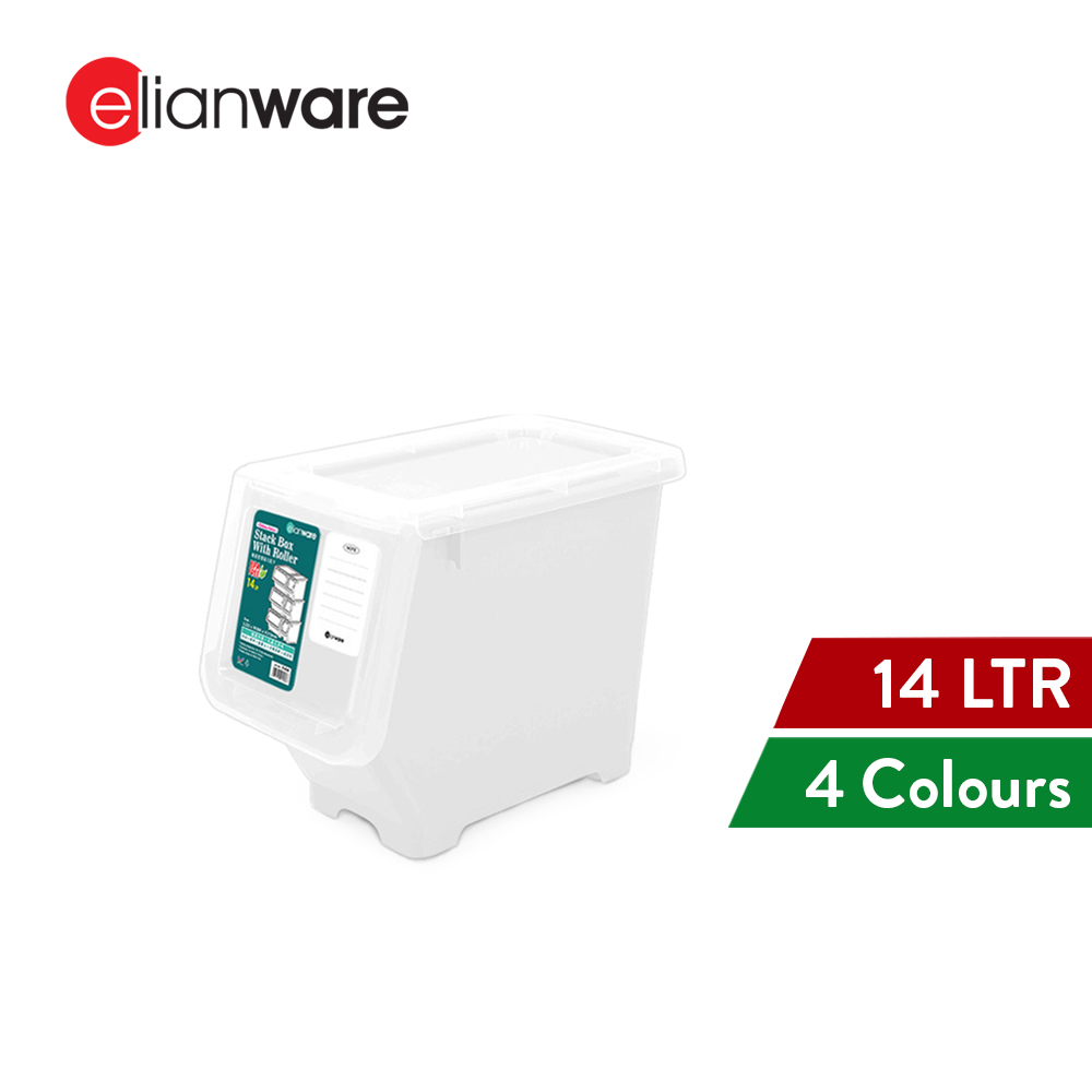 Elianware 14Ltr Stackable Storage Box Drawer Cabinet with Roller (1Pc/3Pcs)