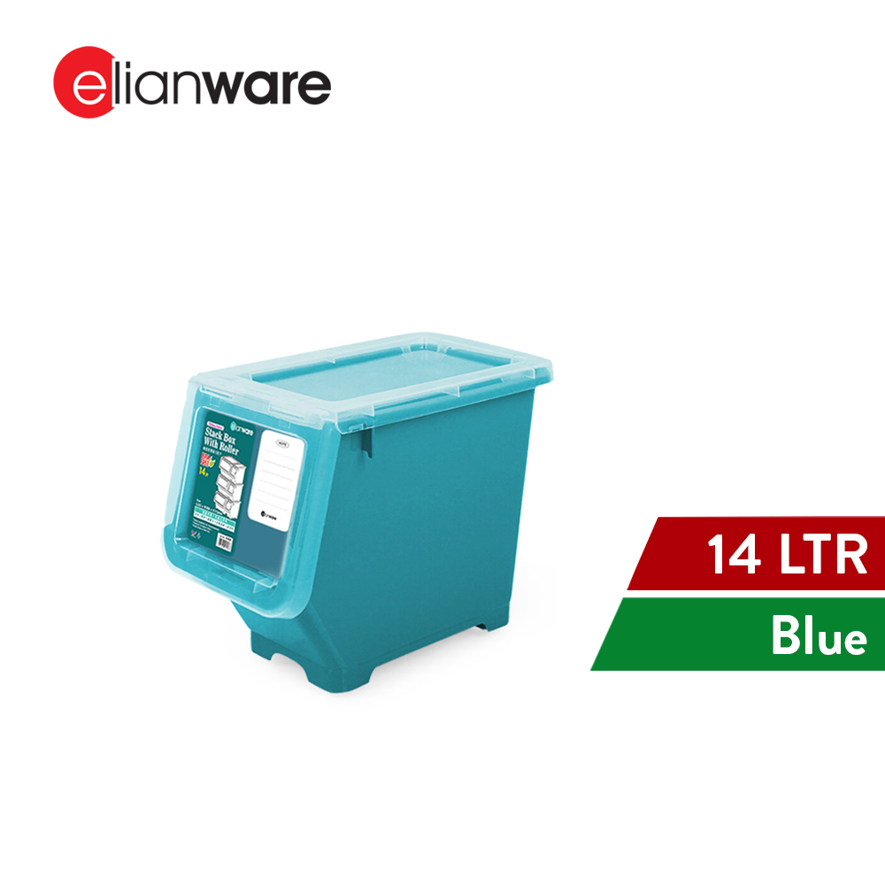 Elianware 14Ltr Stackable Storage Box Drawer Cabinet with Roller (1Pc/3Pcs)