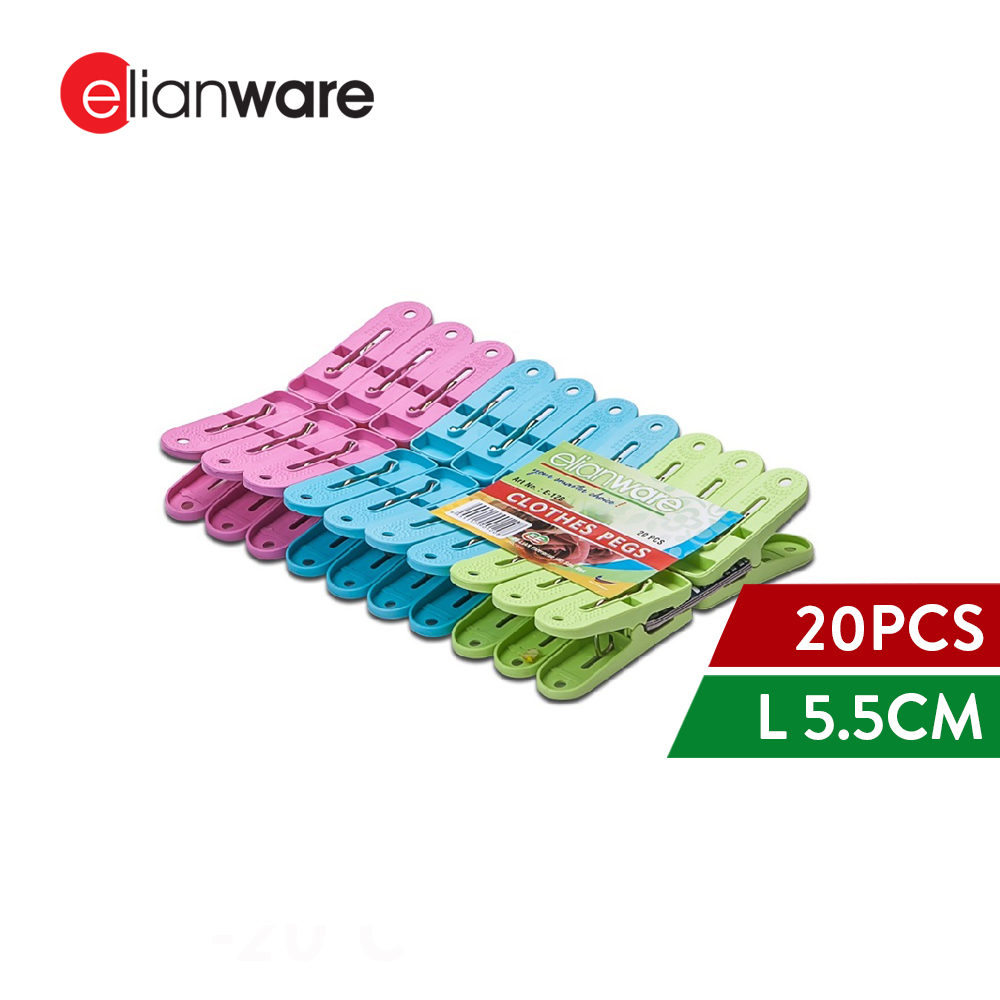 Elianware (20 Pcs) Multicolor Clothes Peg Penyepit Baju