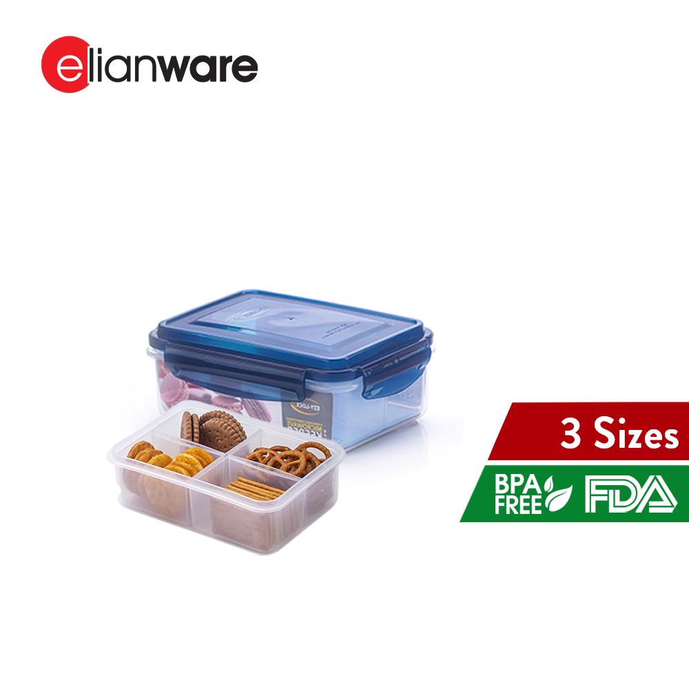Elianware Ezy-Lock Compartments Microwavable 100% Airtight Food Containers
