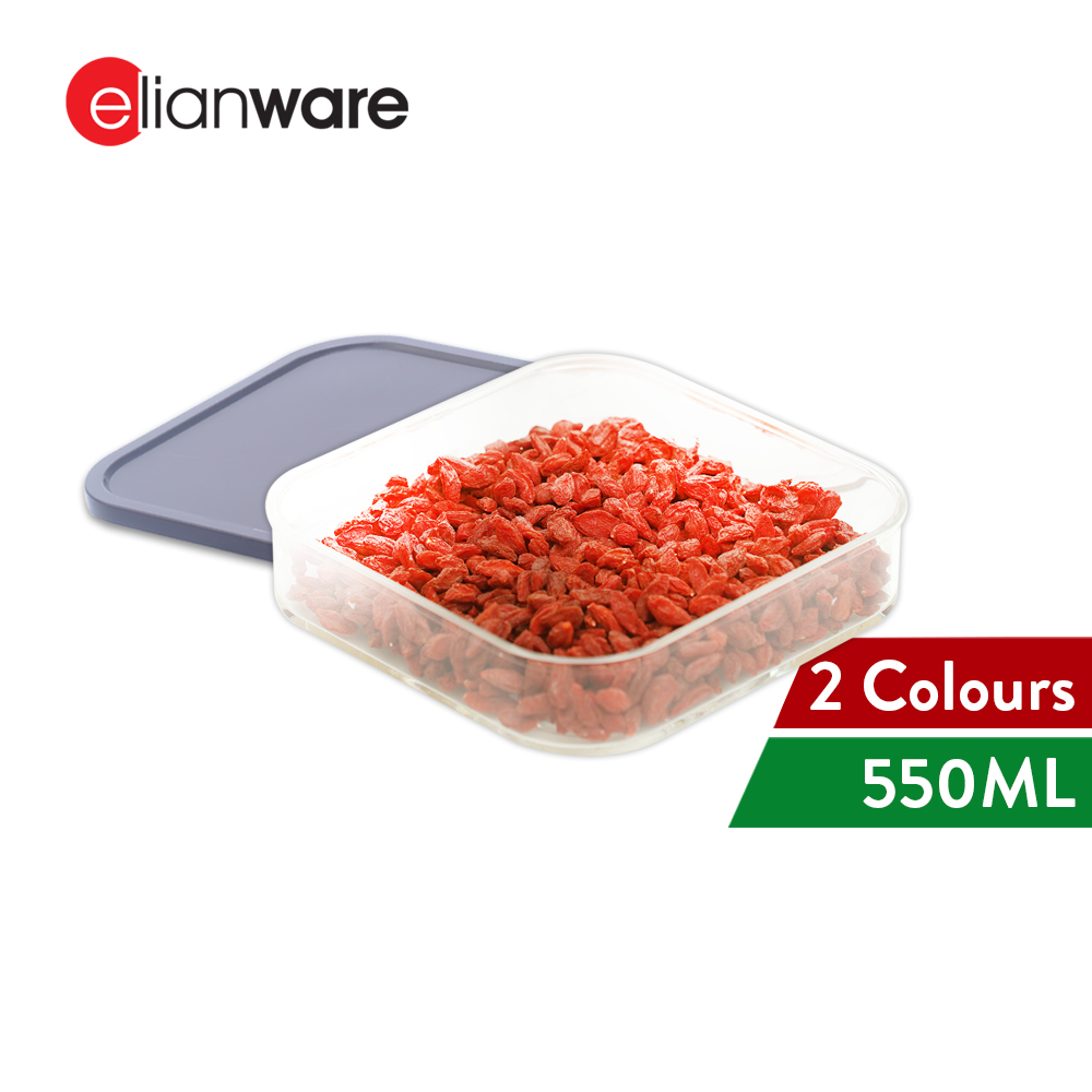 Elianware E-Concept (550ml) Square Acrylic BPA FREE Microwavable Kitchen Fridge Freezer Organizer