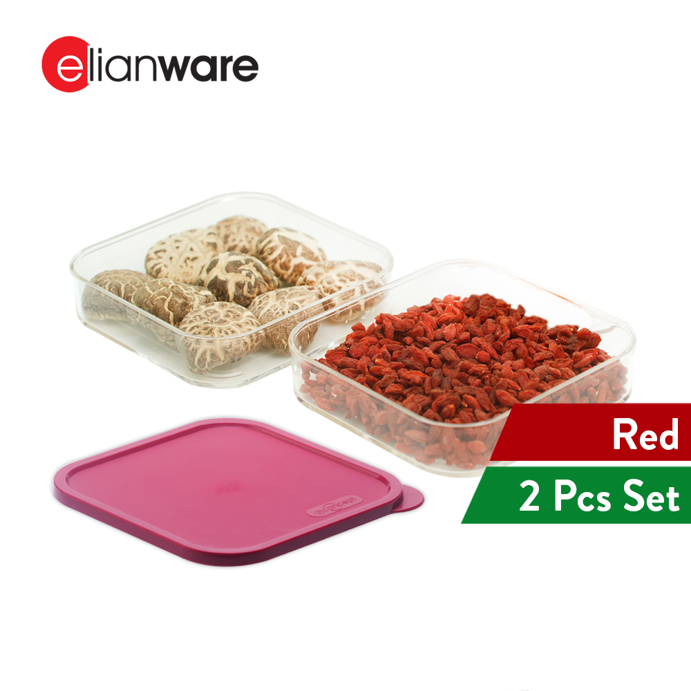 Elianware E-Concept (550ml) Square Acrylic BPA FREE Microwavable Kitchen Fridge Freezer Organizer