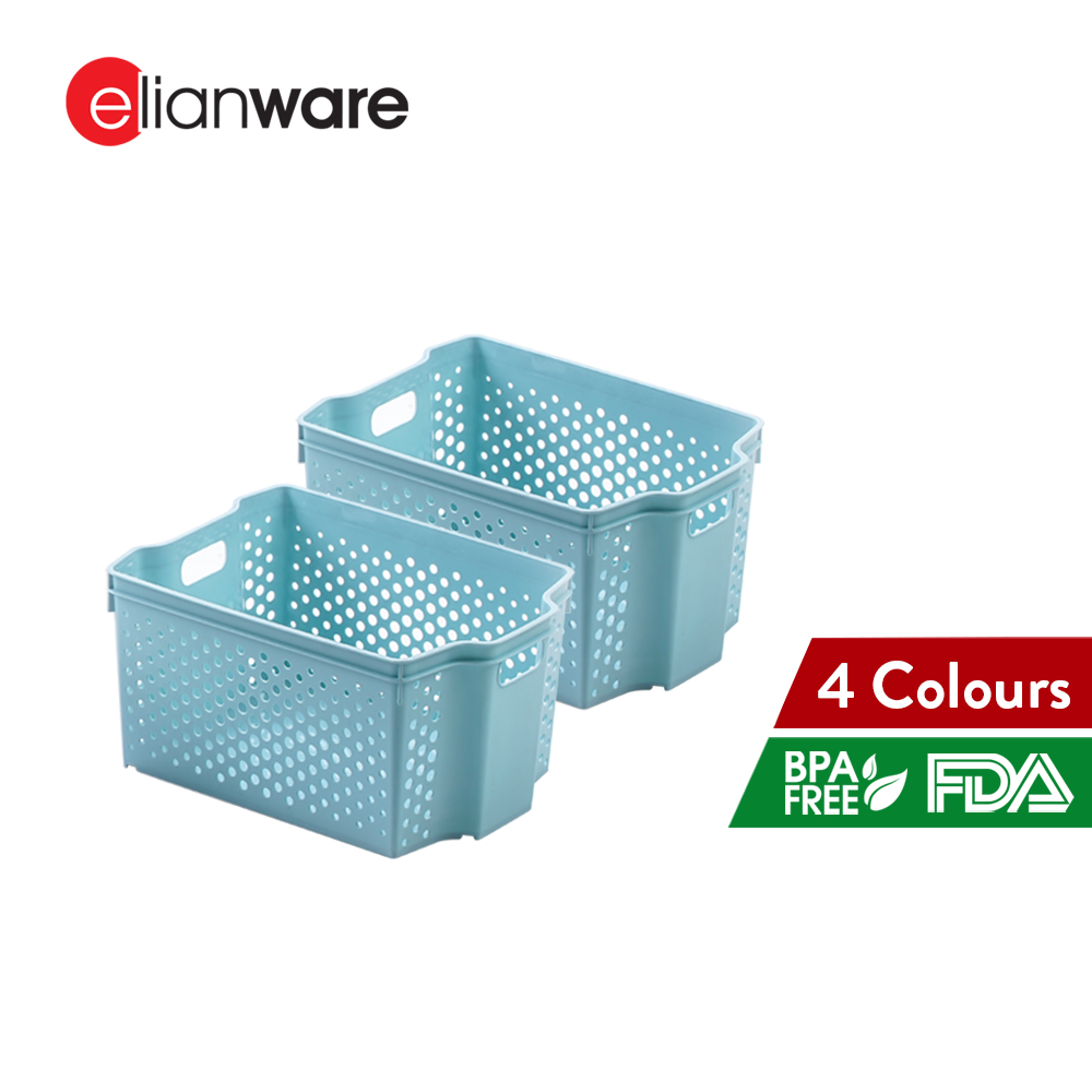 Elianware 2 Pcs Clean & Simple Stackable Basket (L2)