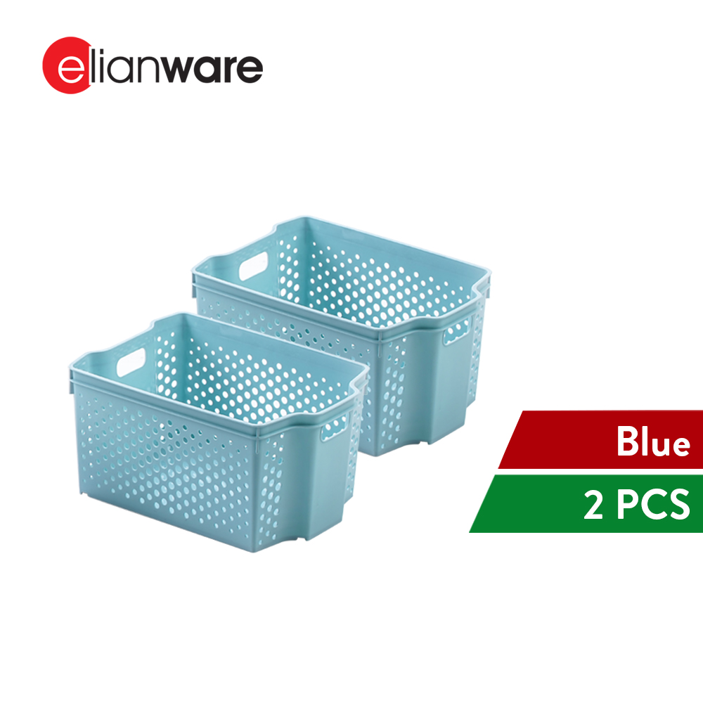 Elianware 2 Pcs Clean & Simple Stackable Basket (L2)