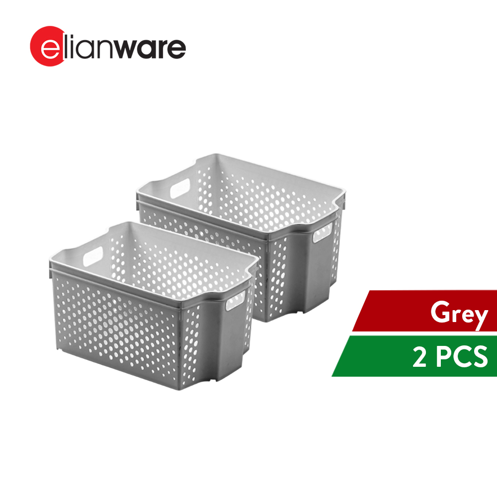 Elianware 2 Pcs Clean & Simple Stackable Basket (L2)