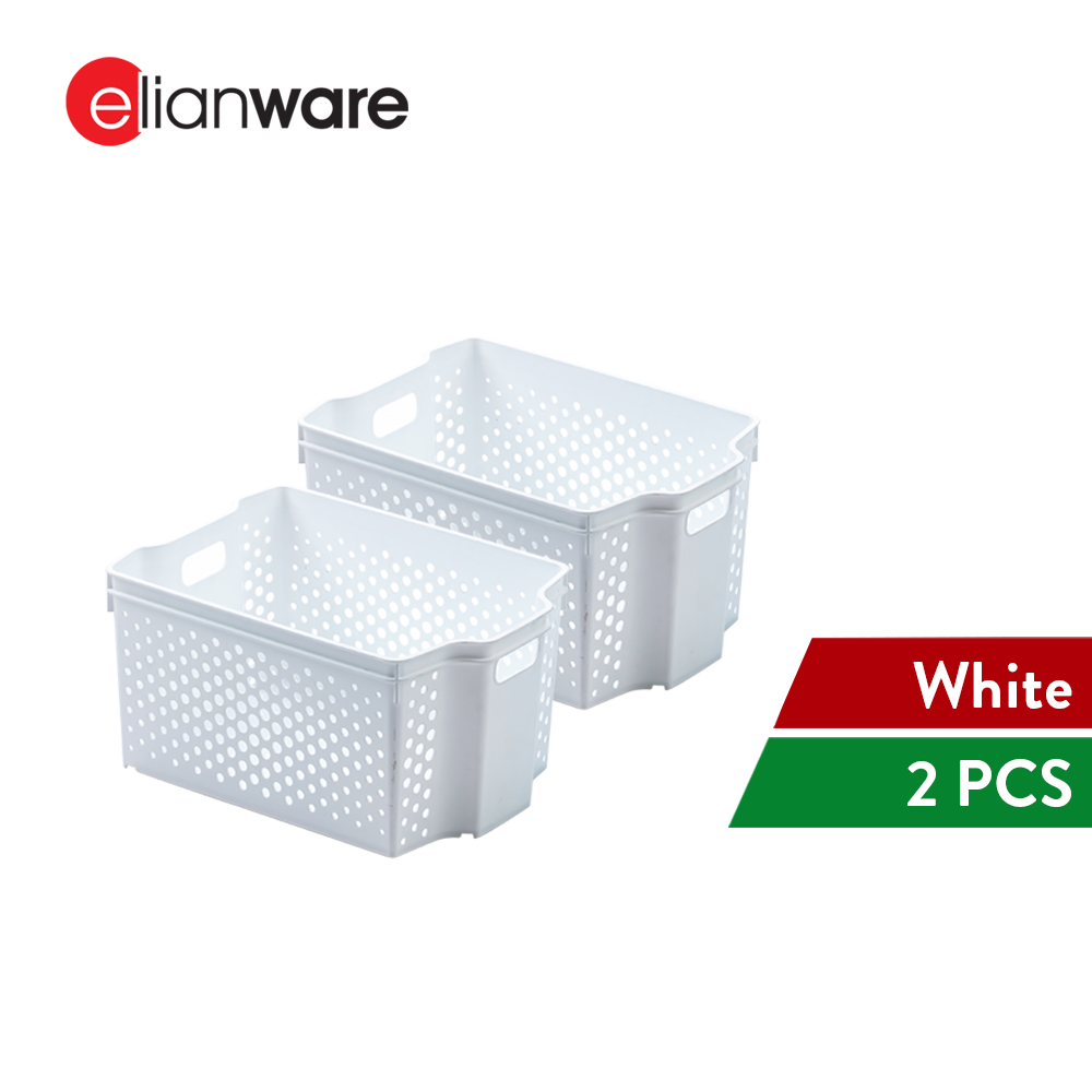 Elianware 2 Pcs Clean & Simple Stackable Basket (L2)