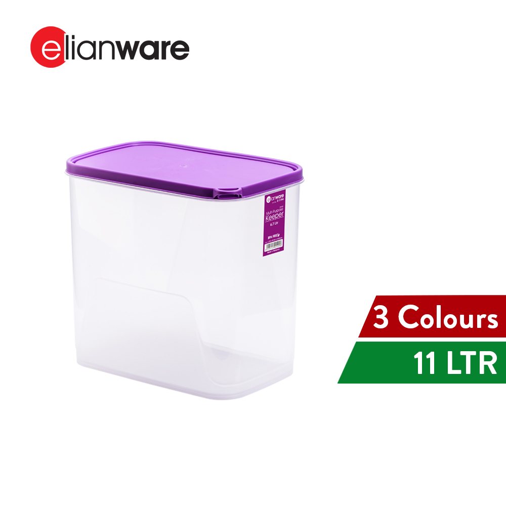 Elianware 11Ltr [BPA Free] Multipurpose Rectangular Airtight Food Rice Storage Keeper Microwavable Container