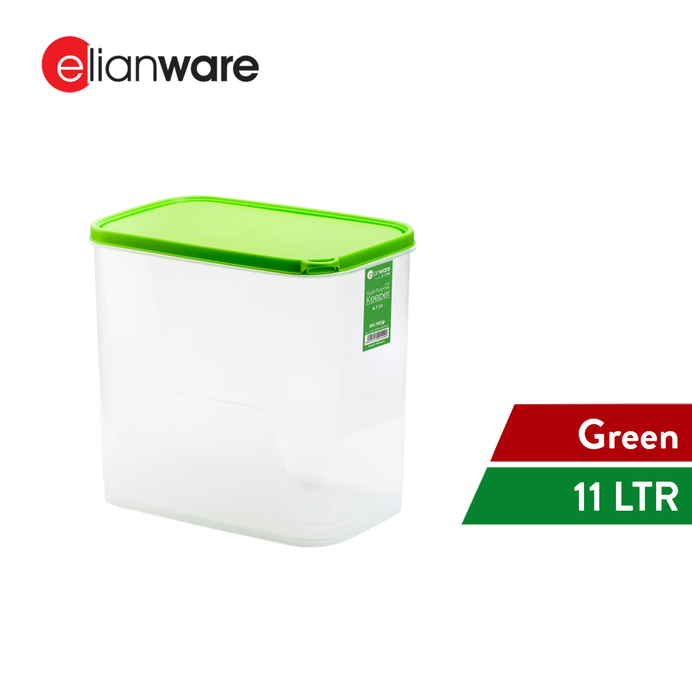 Elianware 11Ltr [BPA Free] Multipurpose Rectangular Airtight Food Rice Storage Keeper Microwavable Container