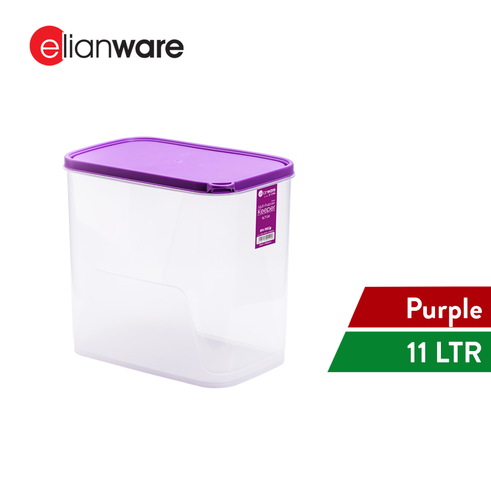 Elianware 11Ltr [BPA Free] Multipurpose Rectangular Airtight Food Rice Storage Keeper Microwavable Container