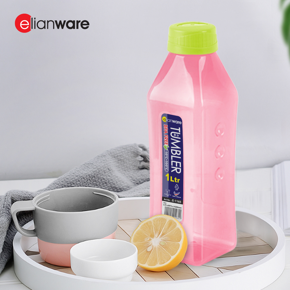 Elianware 1000ml BPA Free Sporty Large Water Bottle Tumbler with cap