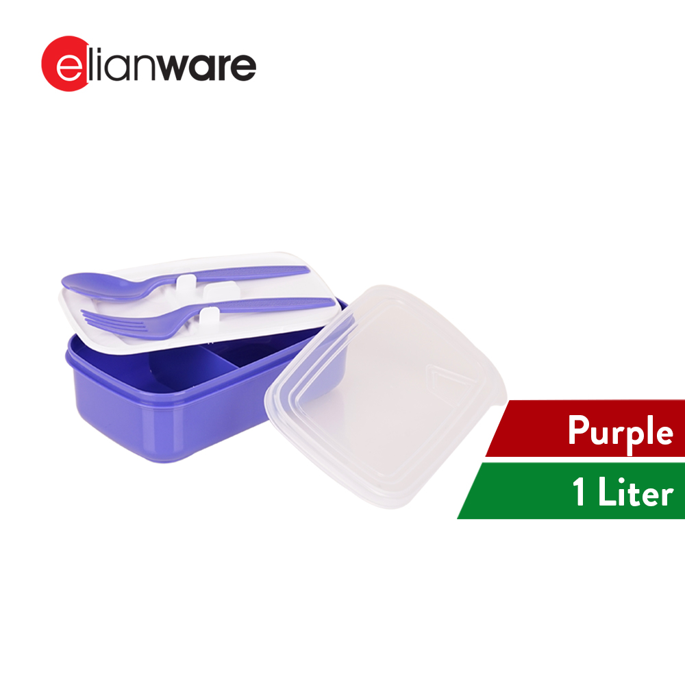 Elianware Lunch Box Container With Fork & Spoon Bento Lunchbox (1.0L)