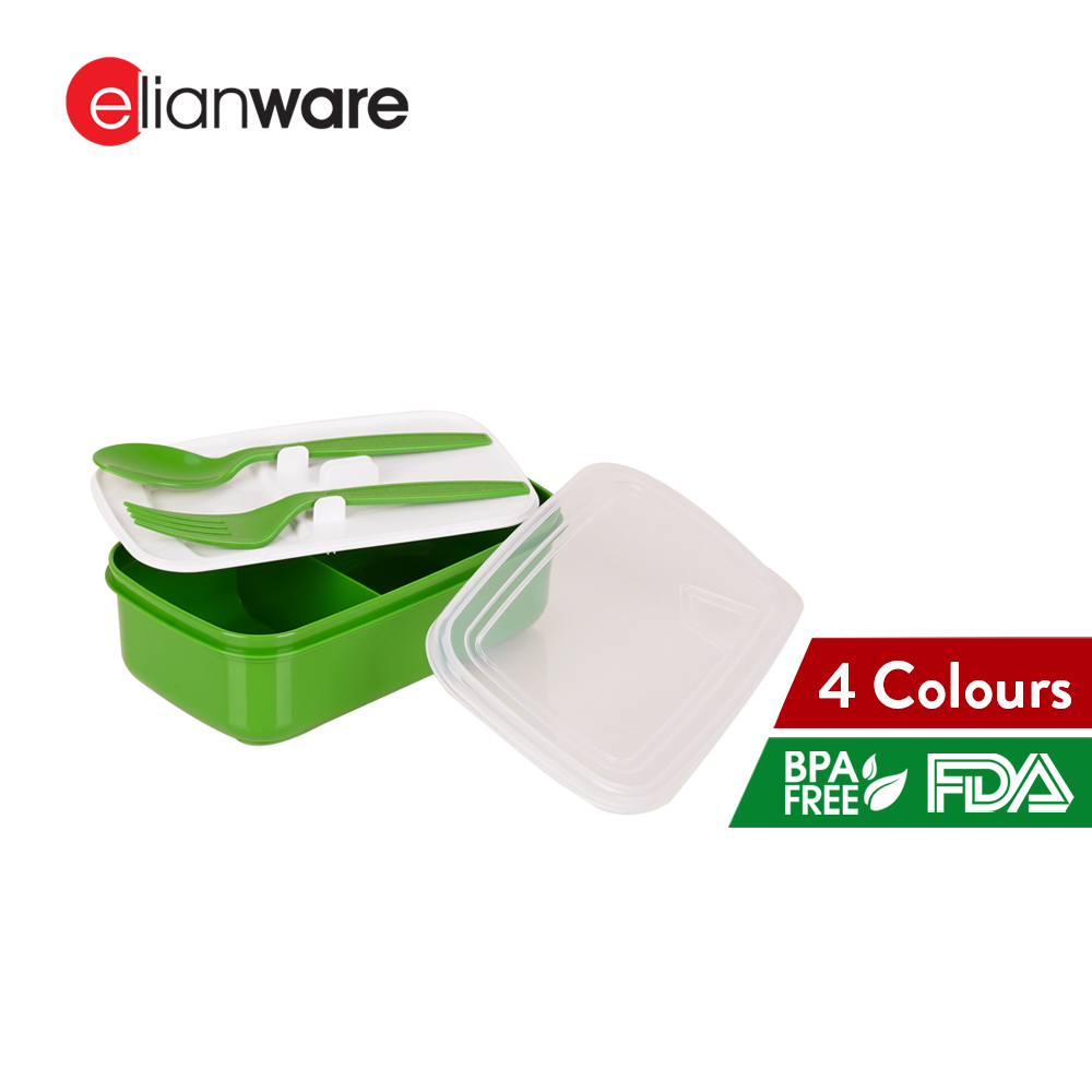 Elianware Lunch Box Container With Fork & Spoon Bento Lunchbox (1.0L)