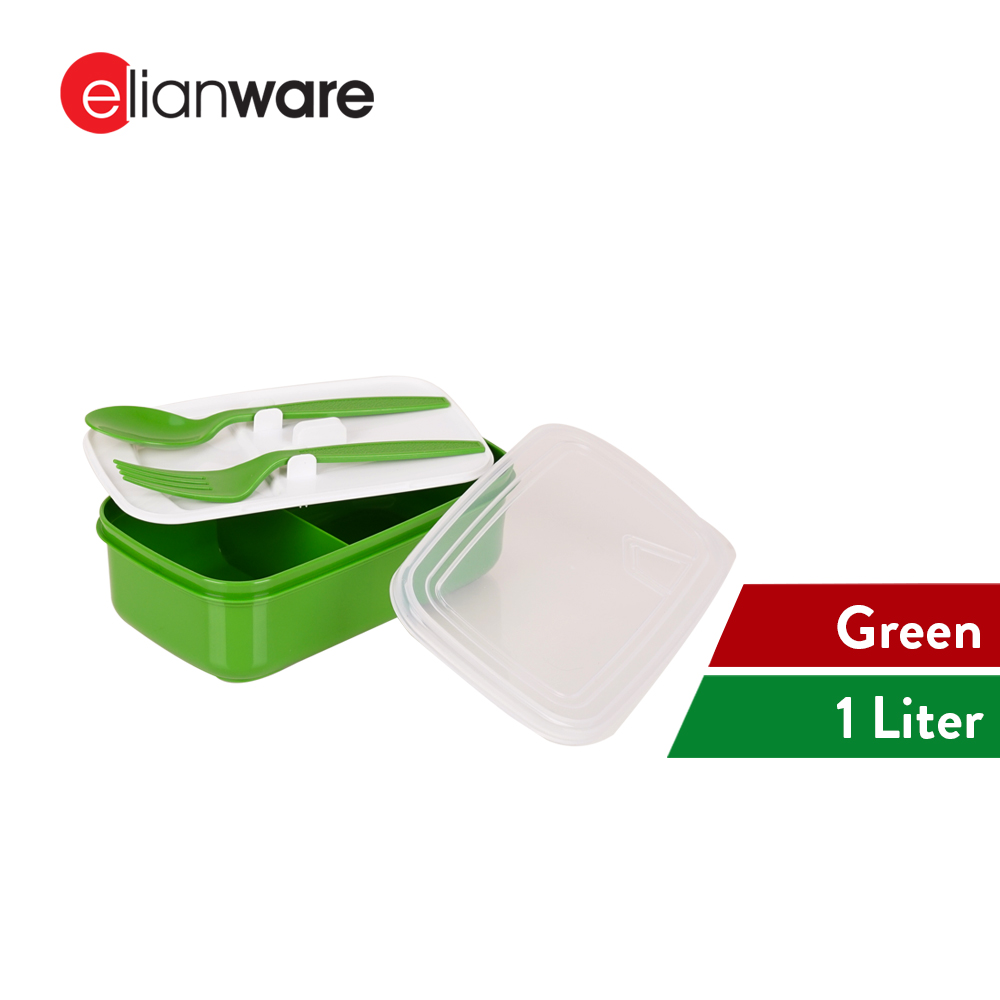 Elianware Lunch Box Container With Fork & Spoon Bento Lunchbox (1.0L)