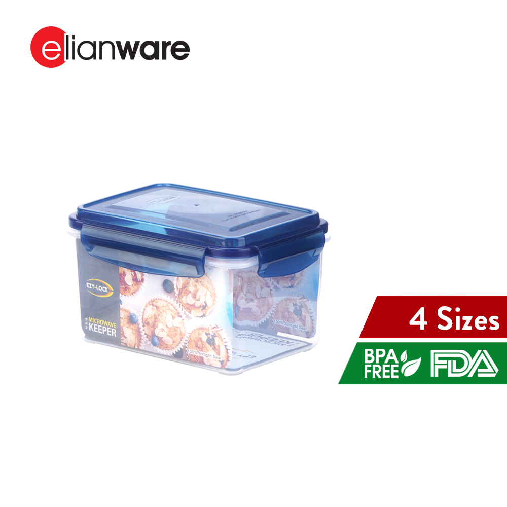 Elianware 1PC/4PCS Ezy-Lock Premium Microwavable Food Container Storage Bekas Makanan