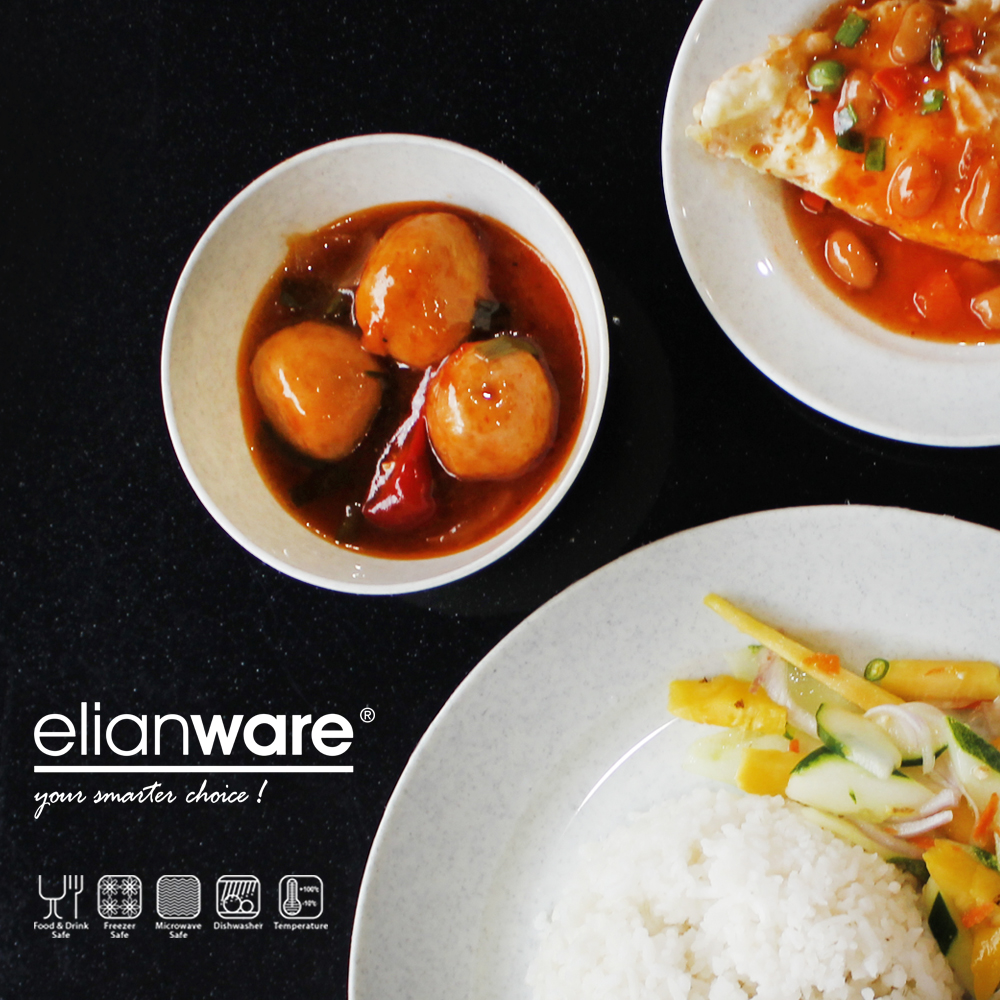 Elianware 4.5” Marble Dining Bowl (6 Pcs Set) Small Soup Mangkuk Bowl