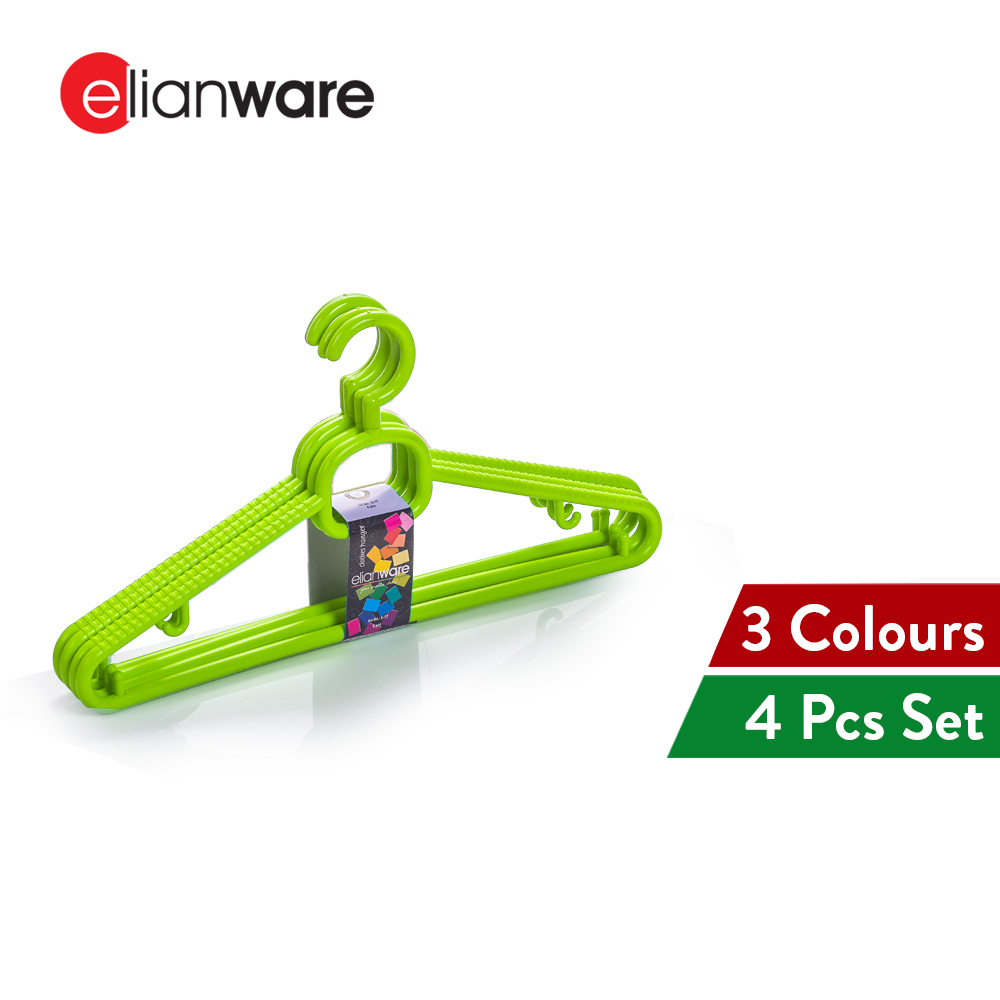 Elianware [4 Pcs Set] Penyangkut Baju Tebal Anti-Slip Coat Hanger Clothes Towel