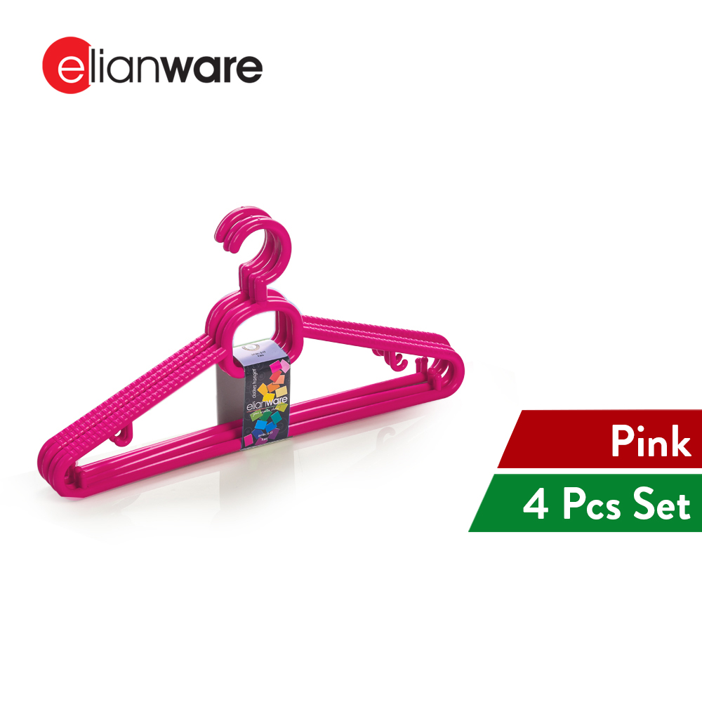 Elianware [4 Pcs Set] Penyangkut Baju Tebal Anti-Slip Coat Hanger Clothes Towel