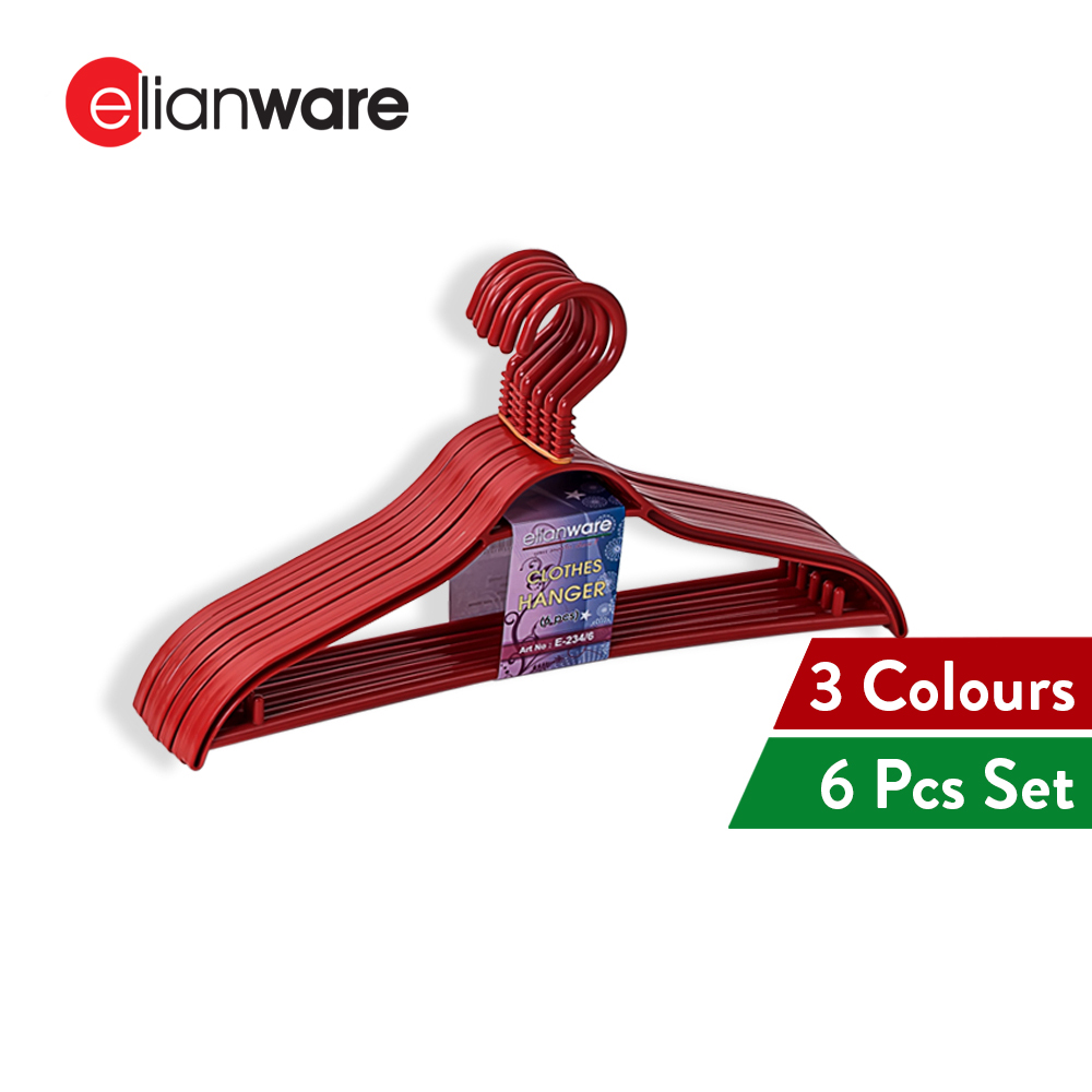 Elianware 6 Pcs Set Modern Stylish Premium Penyangkut Baju Hanger Clothes