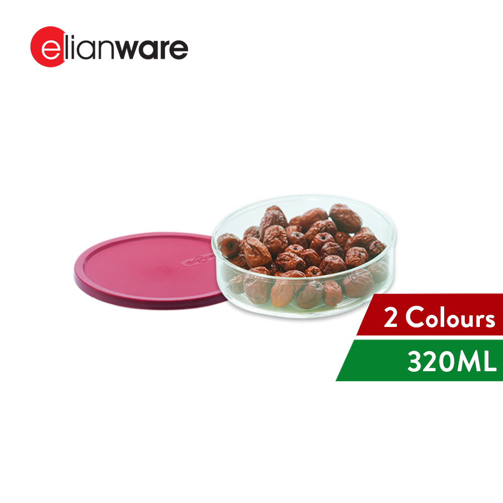 Elianware E-Concept (320ml) Round Acrylic BPA FREE Microwavable Kitchen Fridge Freezer Organizer