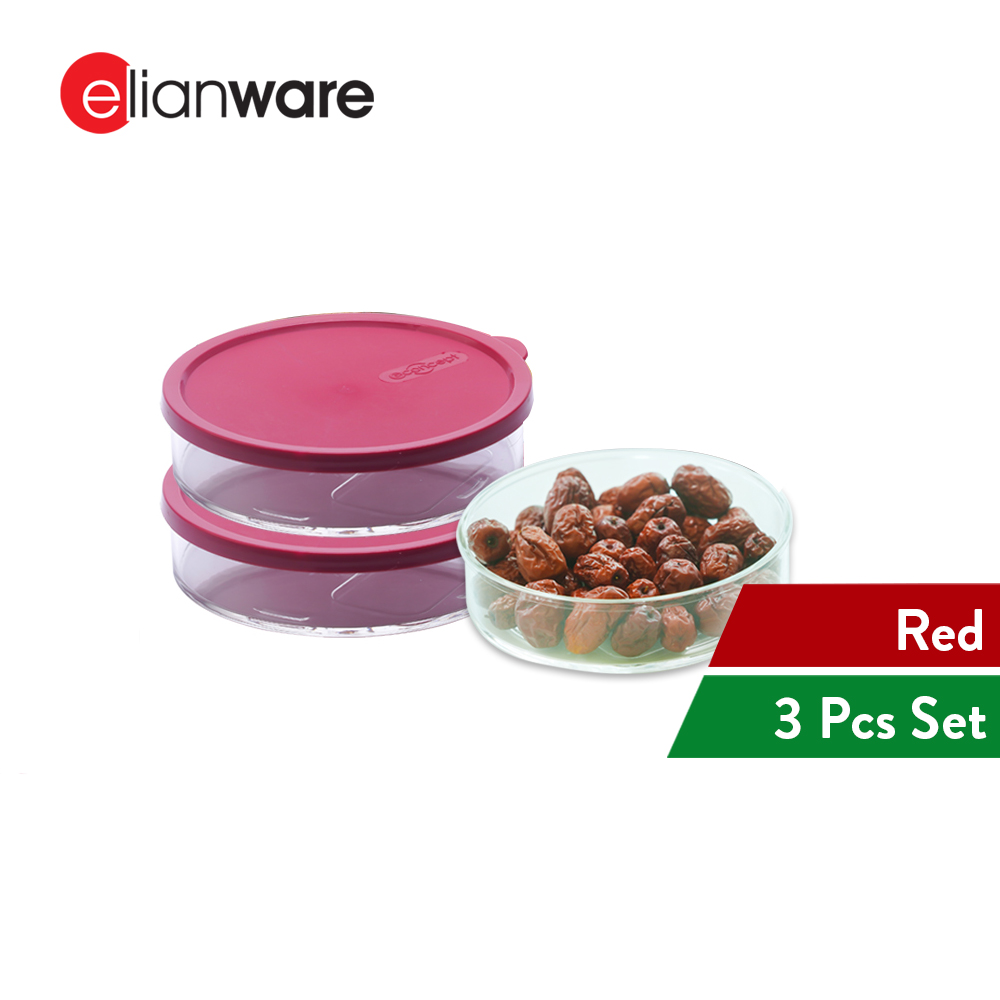 Elianware E-Concept (320ml) Round Acrylic BPA FREE Microwavable Kitchen Fridge Freezer Organizer