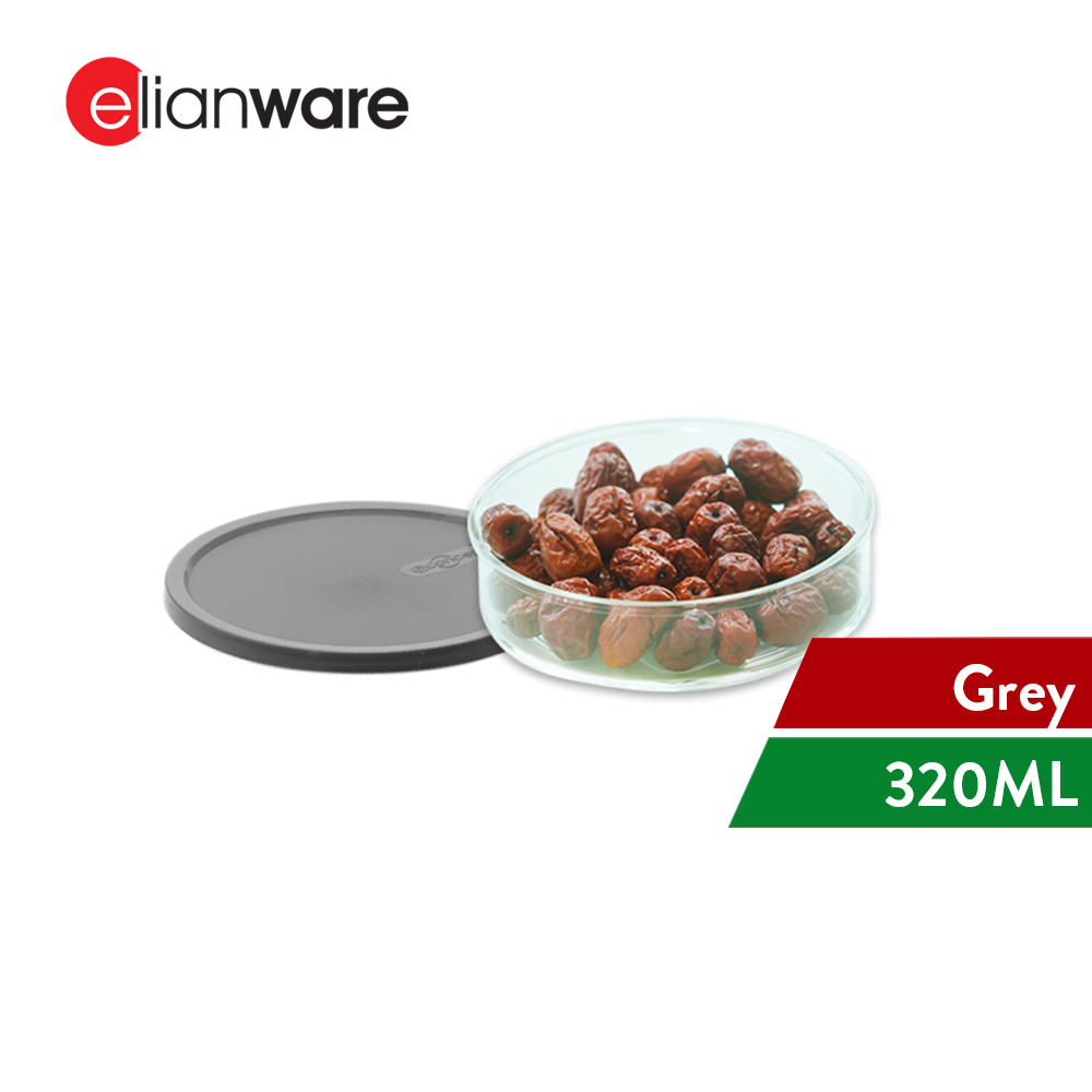 Elianware E-Concept (320ml) Round Acrylic BPA FREE Microwavable Kitchen Fridge Freezer Organizer