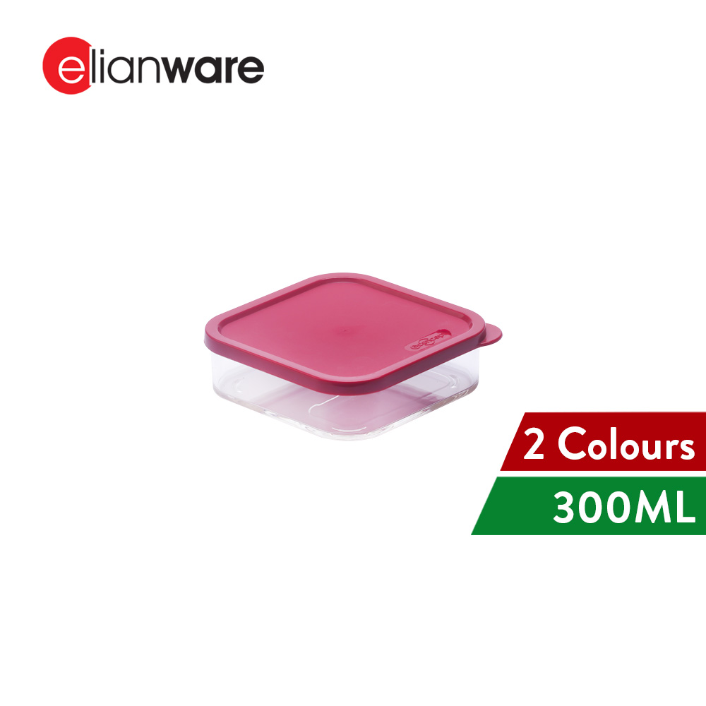 Elianware E-Concept (300ml) Square Acrylic BPA FREE Microwavable Kitchen Fridge Freezer Organizer