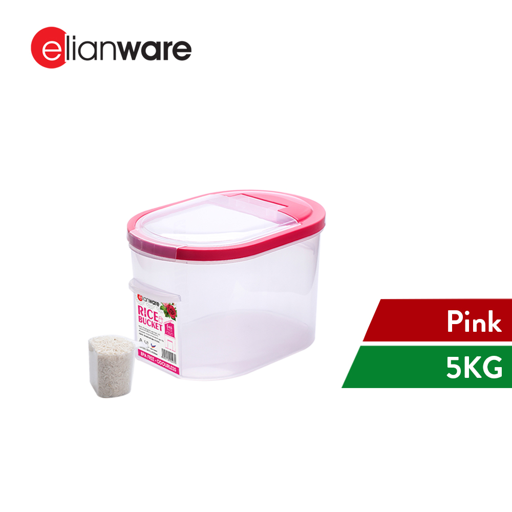 Elianware Space-Saving Bekas Beras Rice Dispenser Storage (5kg)