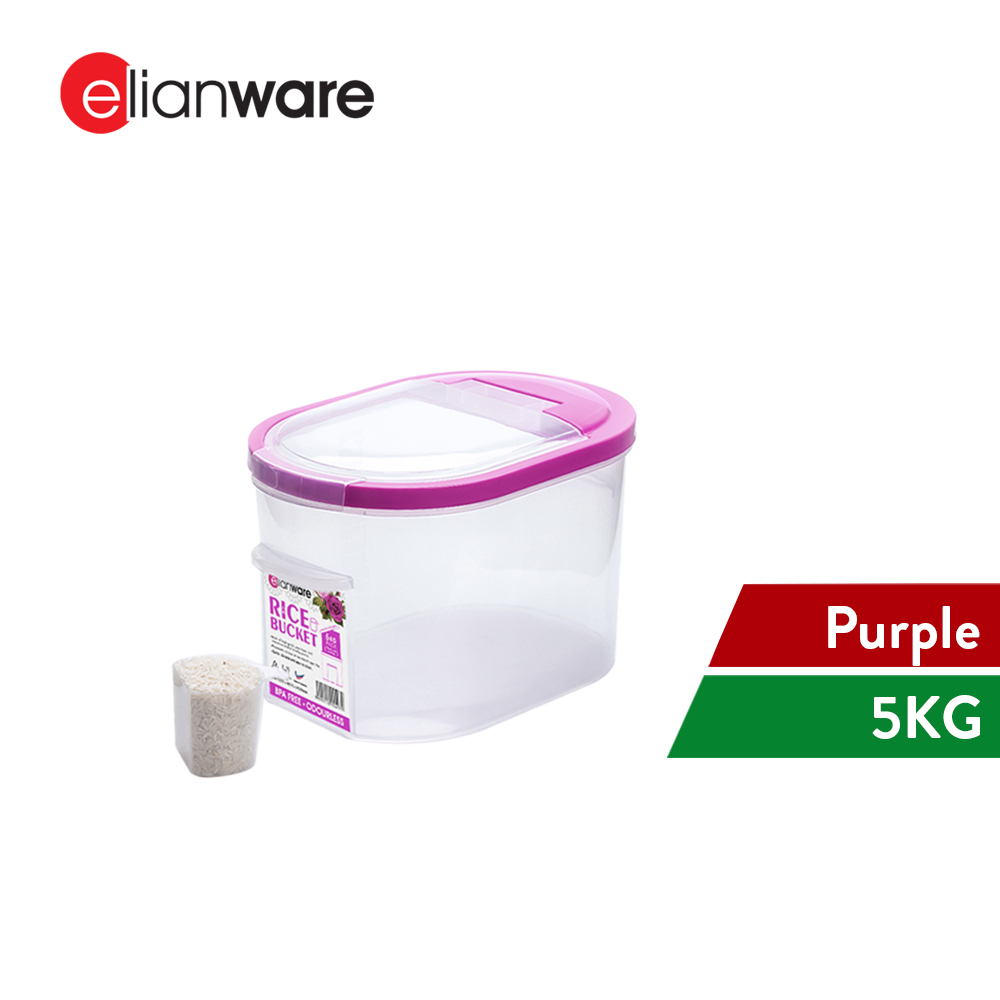 Elianware Space-Saving Bekas Beras Rice Dispenser Storage (5kg)