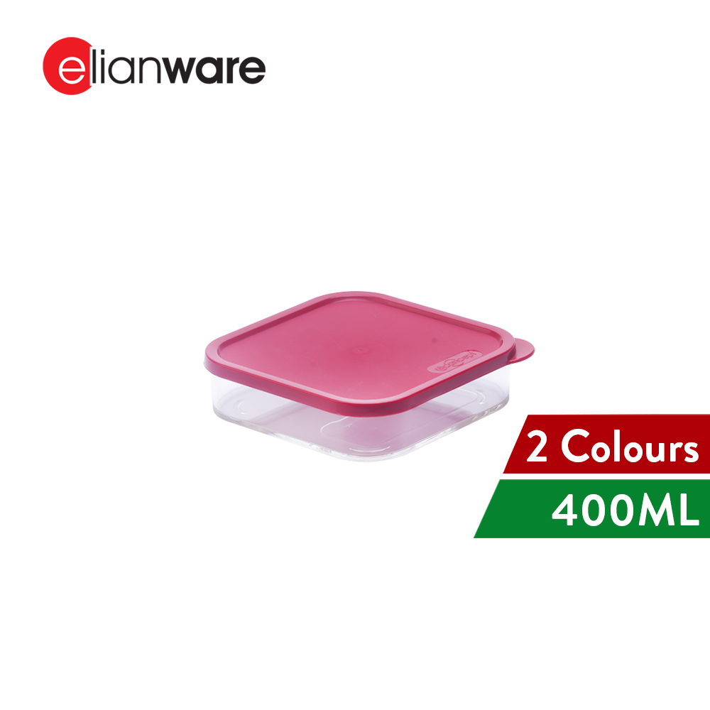 Elianware E-Concept (400ml) Square Acrylic BPA FREE Microwavable Kitchen Fridge Freezer Organizer