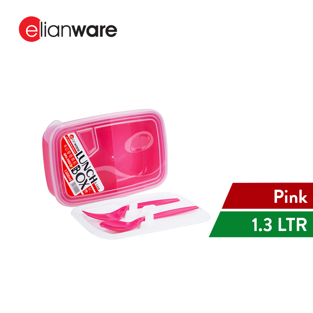 Elianware 1.3 Ltr Convenient Lunch Box Container with Fork & Spoon