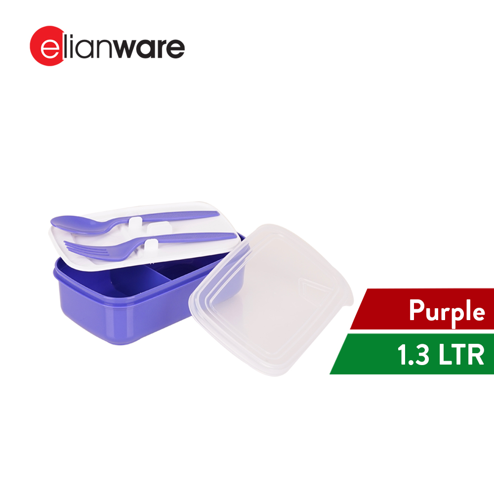 Elianware 1.3 Ltr Convenient Lunch Box Container with Fork & Spoon
