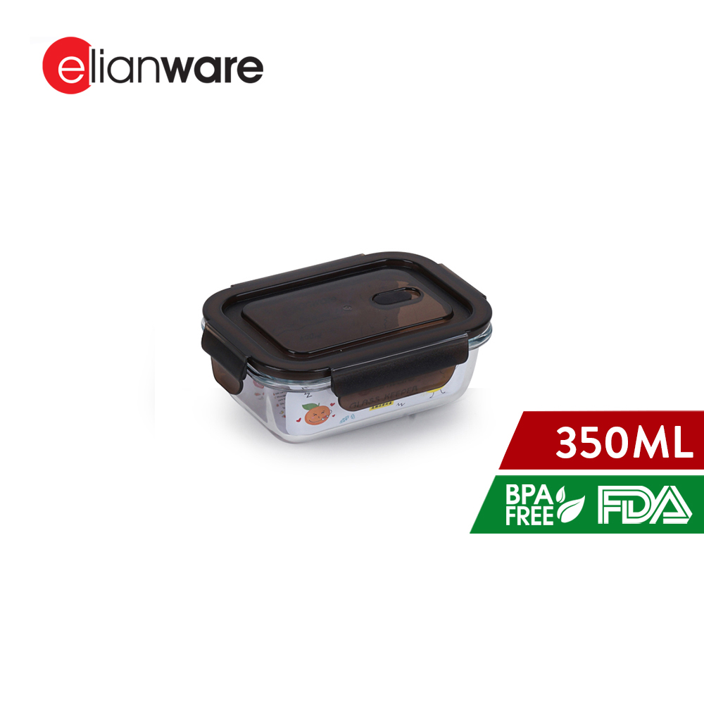 Elianware Rectangular Airtight Borosilicate Glasslock Keeper Multipurpose Food Storage Lunch Box