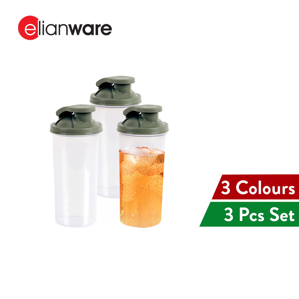 Elianware 3Pcs BPA FREE 350ML Protein Powder Shaker Blender Tumbler
