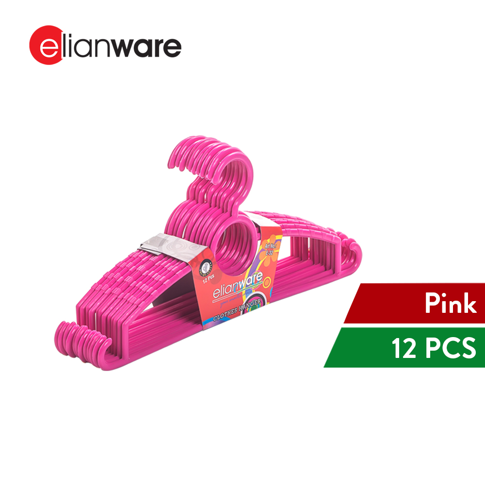 Elianware 12 Pcs Set Multicolour Penyangkut Baju Kids Hanger Clothes