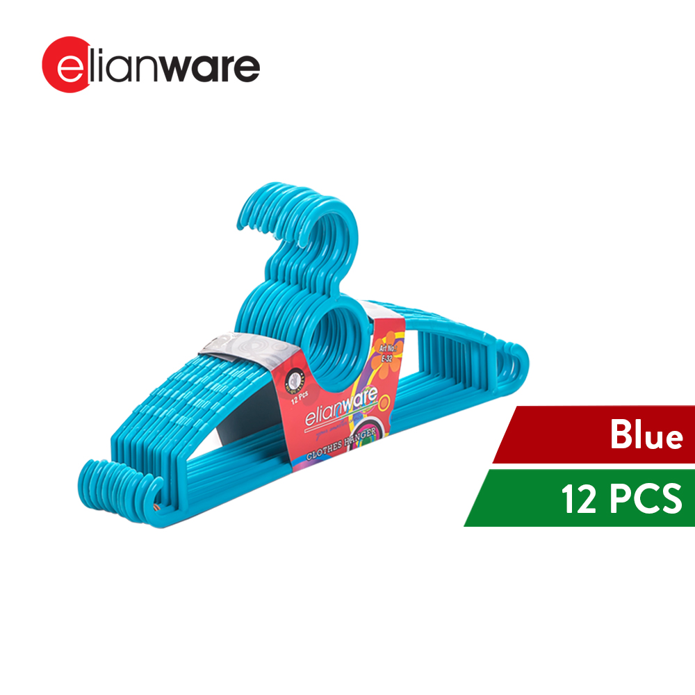 Elianware 12 Pcs Set Multicolour Penyangkut Baju Kids Hanger Clothes