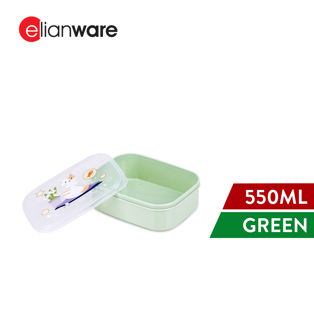 Elianware 1PC/SET Microwaveable Kids School Bento Lunch Box with Strap Water Bottle (650ml)