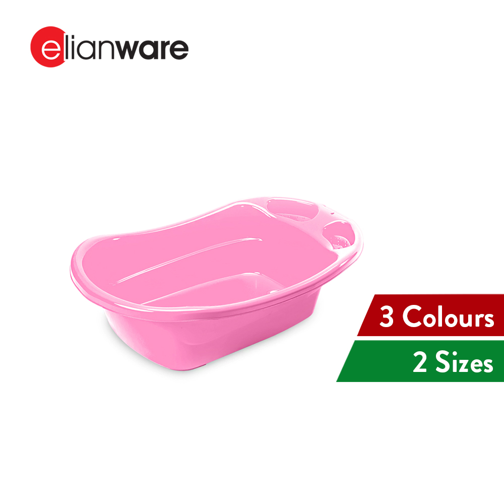Elianware Baby Bath Tub Bayi Tub Compartment Holder with Silicone Stopper