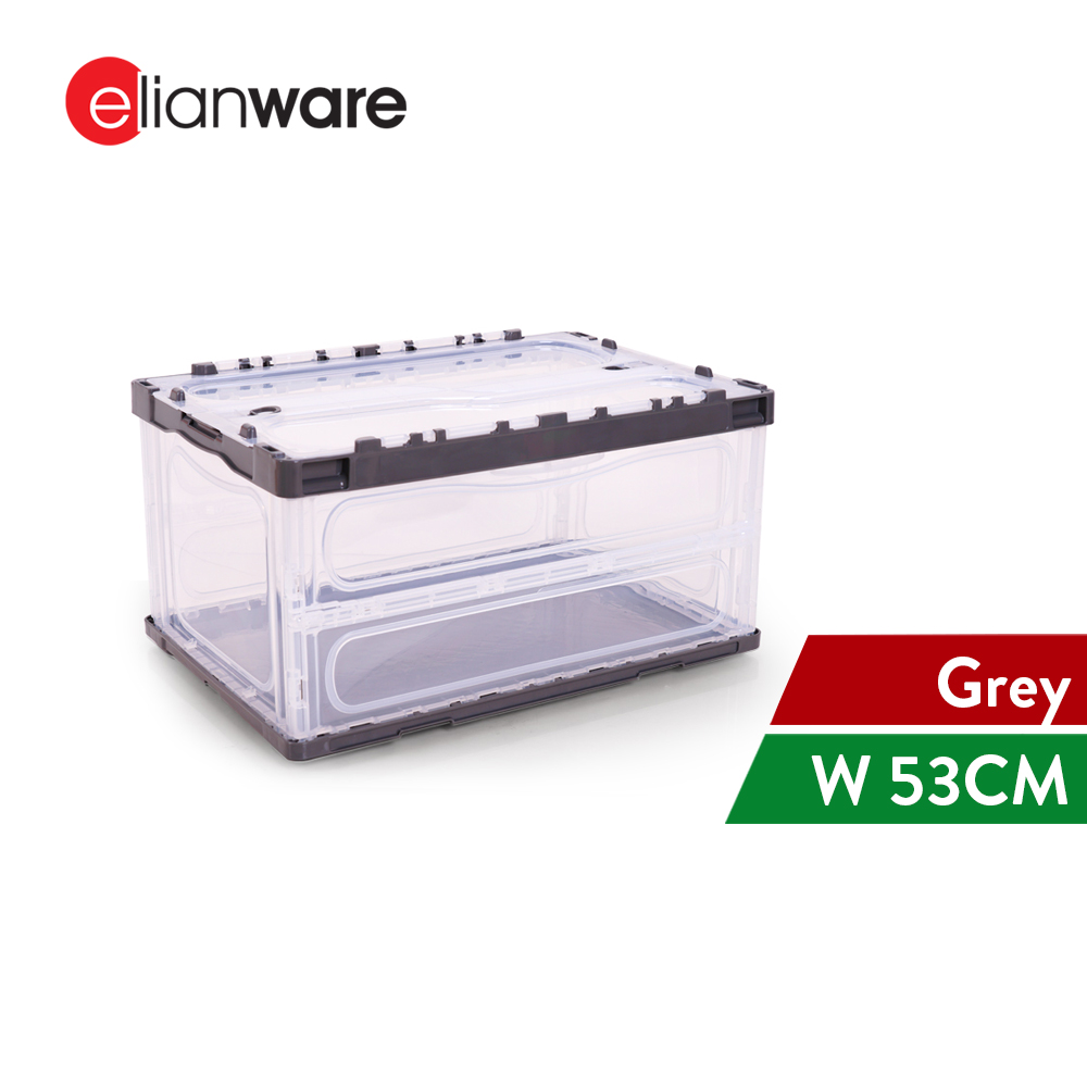 Elianware Foldable Storage Box Multipurpose Easy Lock Large Transparent Stackable Drawer Wardrobe Organizer