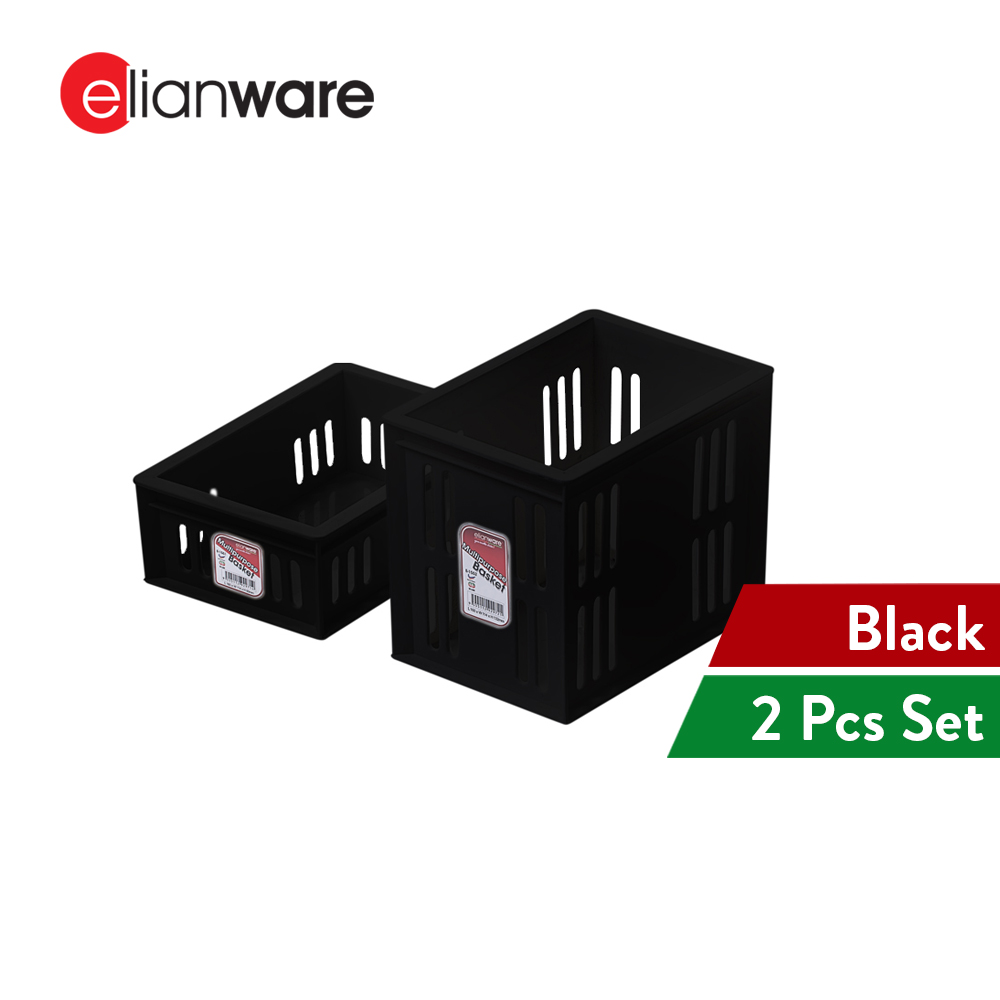 Elianware 2 Pcs Stackable High Quality PP Multipurpose Stationery Storage Basket